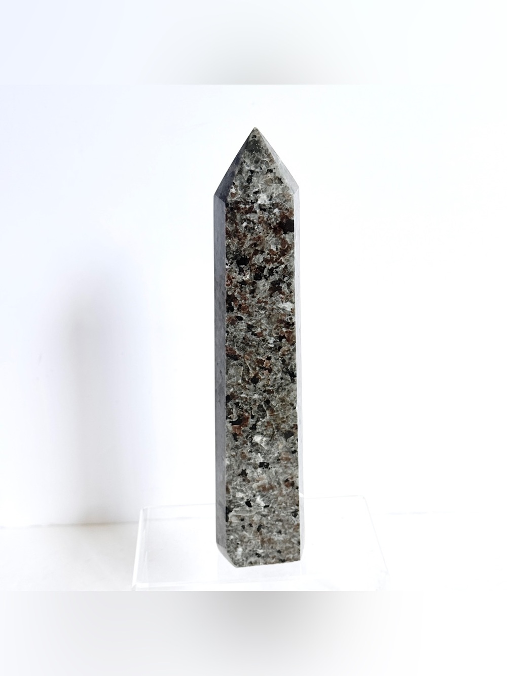 Yooperlite Tower Obelisk – UV Reactive Glowing 6 Sided Crystal Point 8.75” 592g